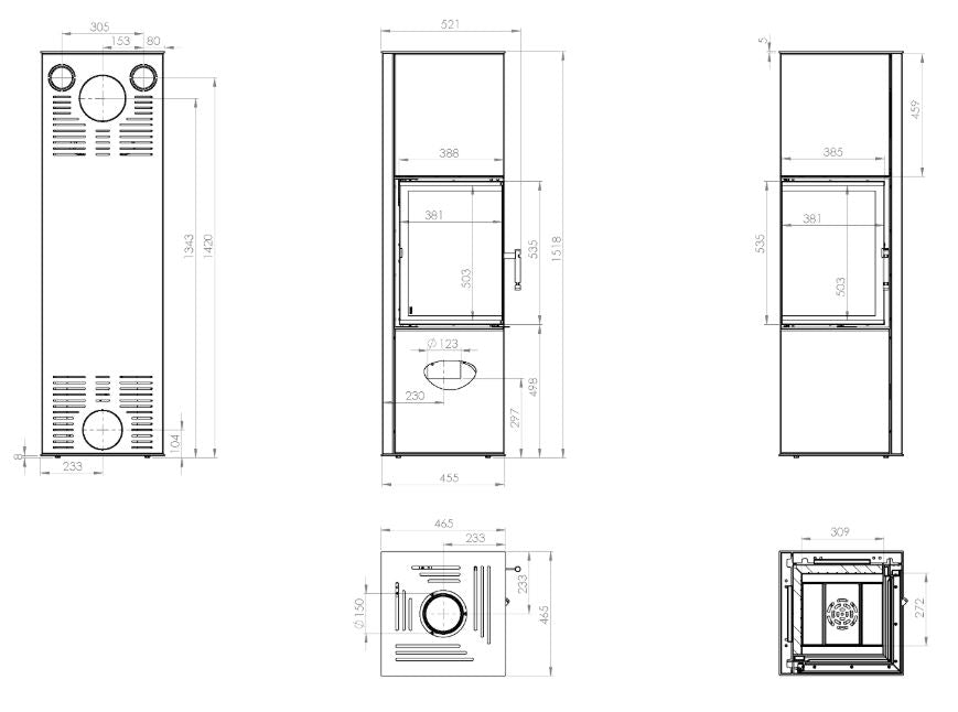 Kominek wolnostojący HITZE SIGA 6.5kW