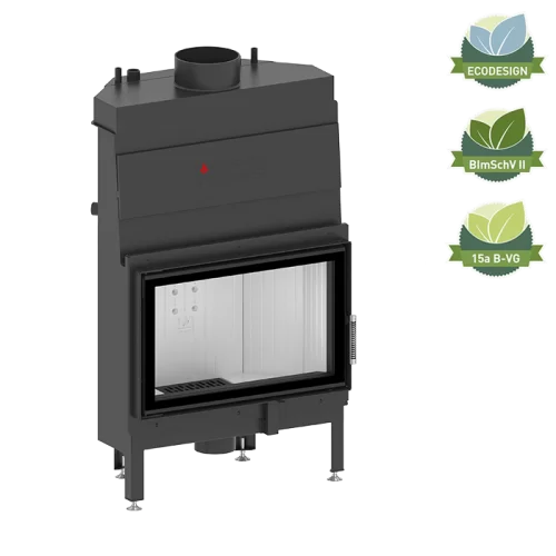 Kominek z płaszczem wodnym prosty 16kW - Hitze ALAQS 68×43.S-D